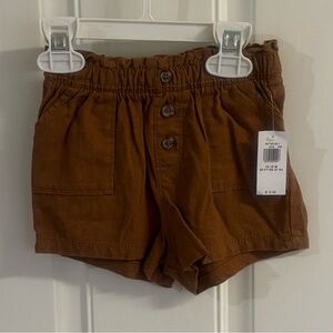 NWT 12/18M solid Sisal BrownLinen-Blend Pull-On Utility Shorts.  Retail 12.99.